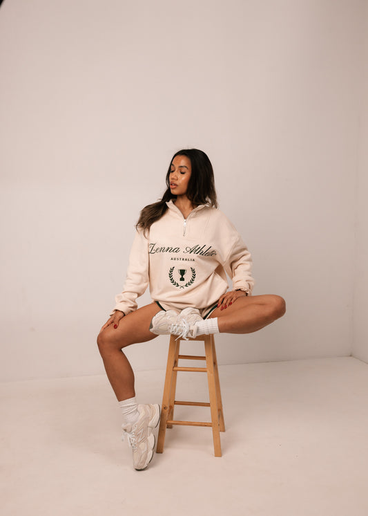 Zenna Active Studio cotton half-zip sweatshirt – view 1