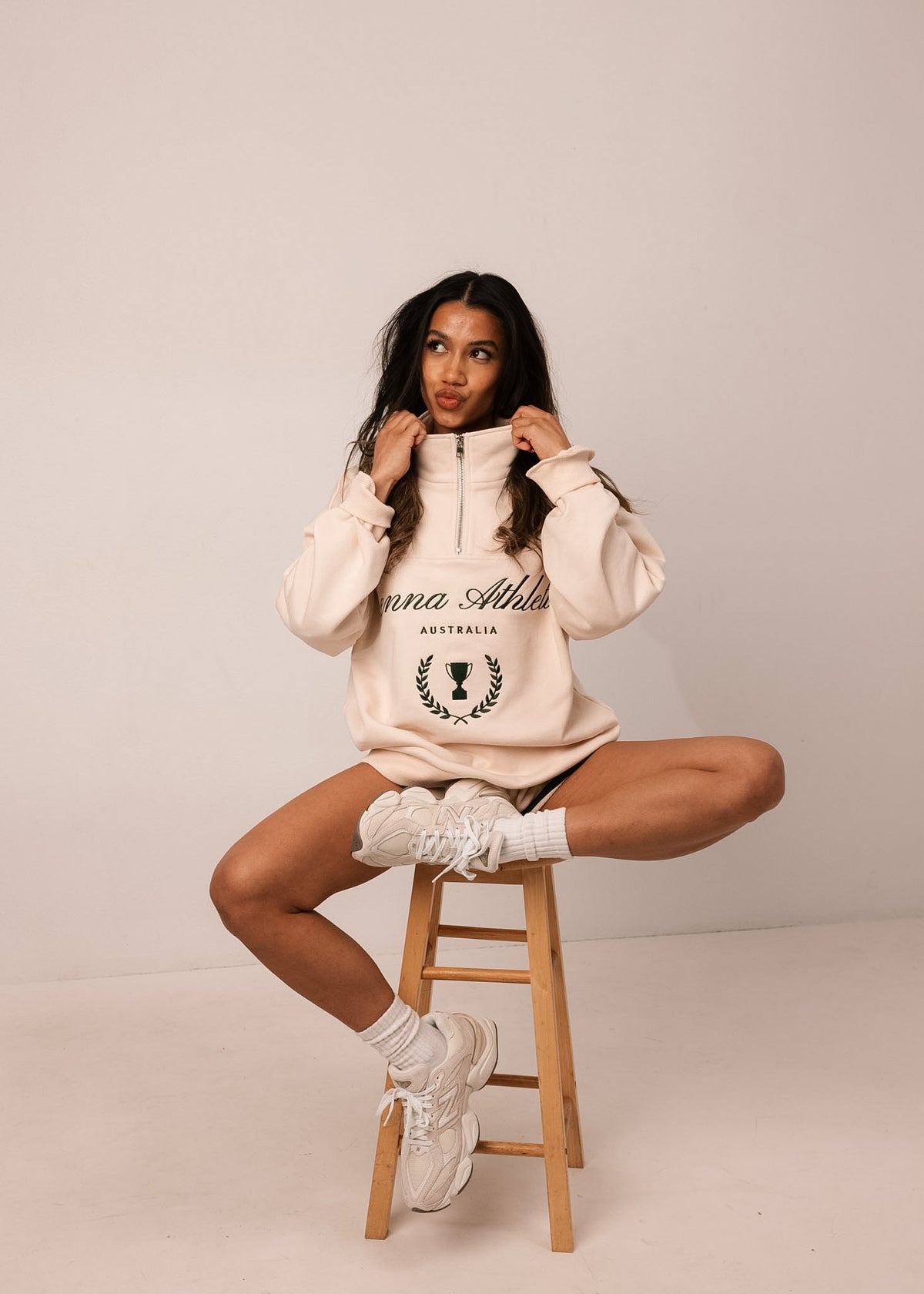 Zenna Active Studio cotton half-zip sweatshirt – view 4