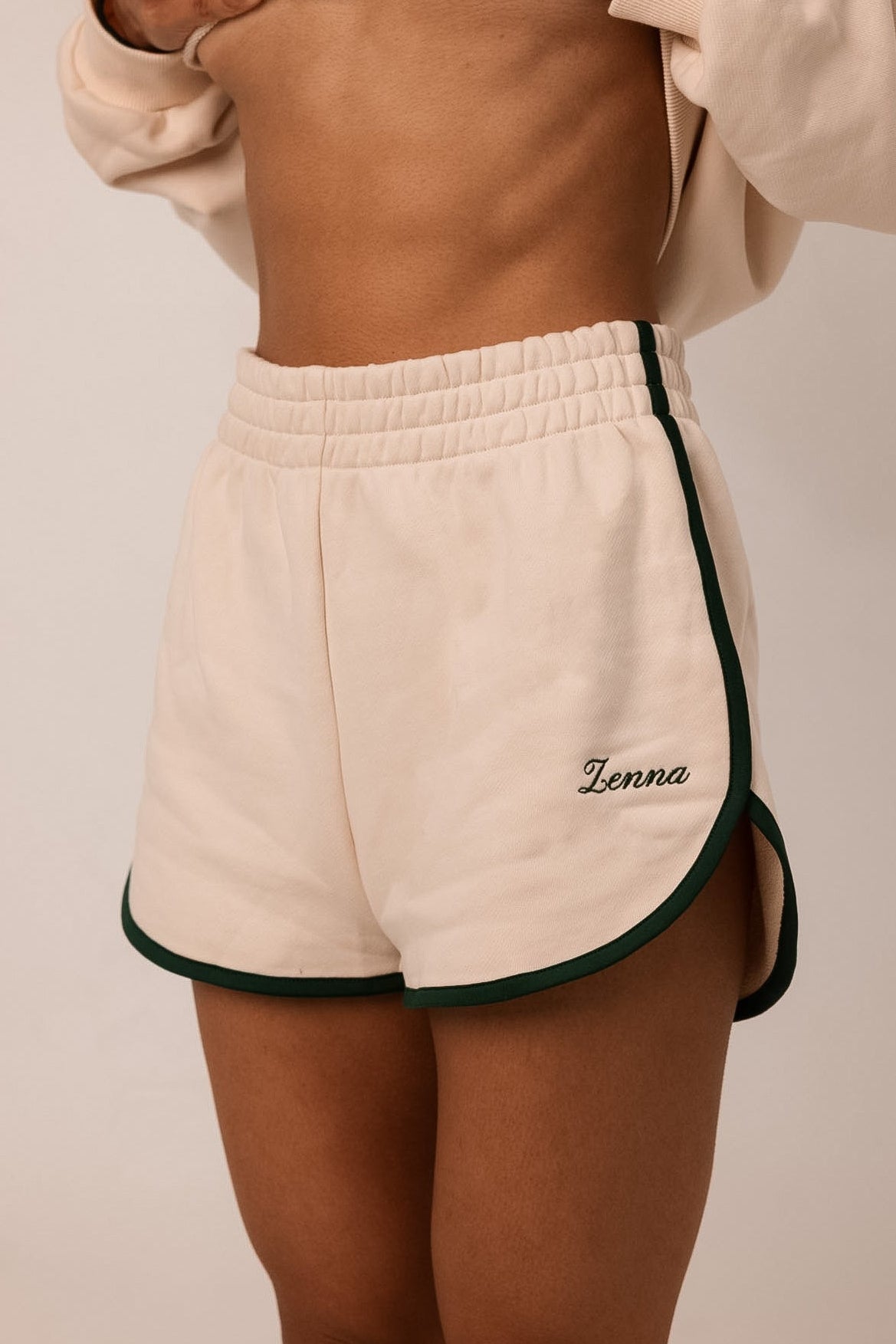 Zenna Active Studio cotton runner shorts with contrast piping – view 3