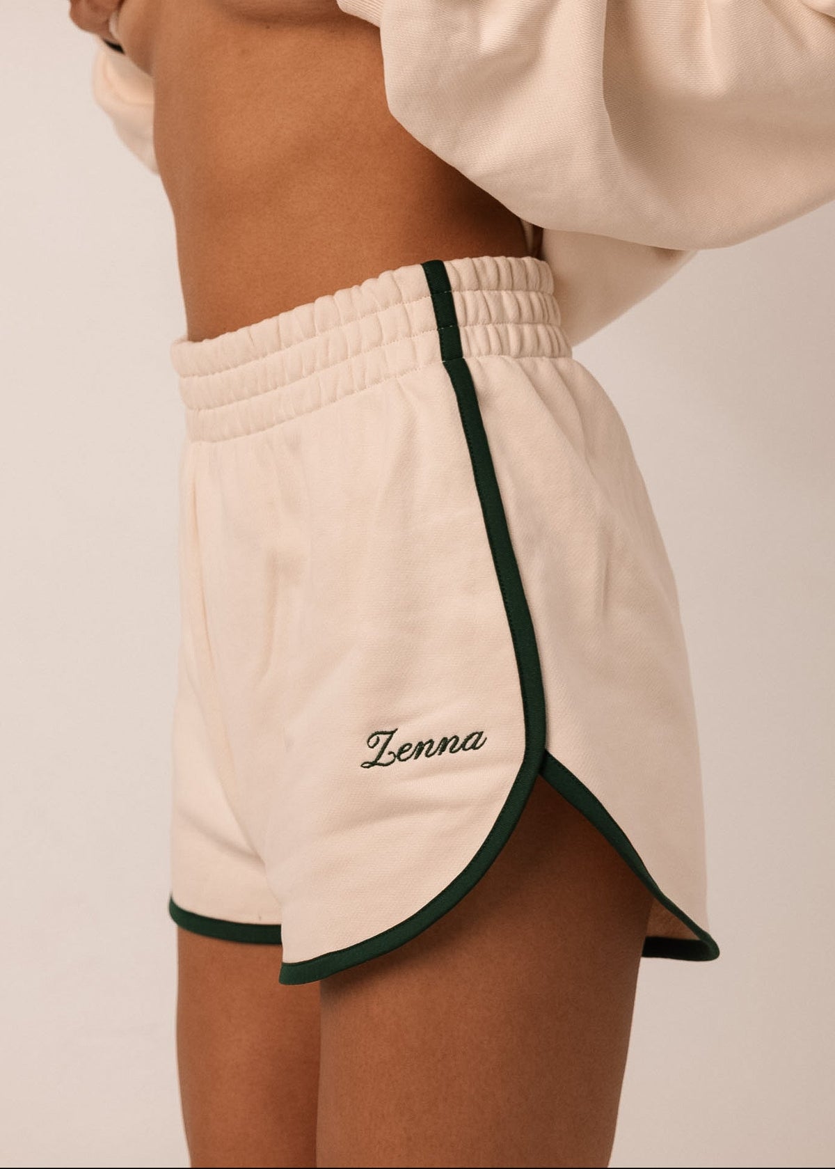 Zenna Active Studio cotton runner shorts with contrast piping – view 1