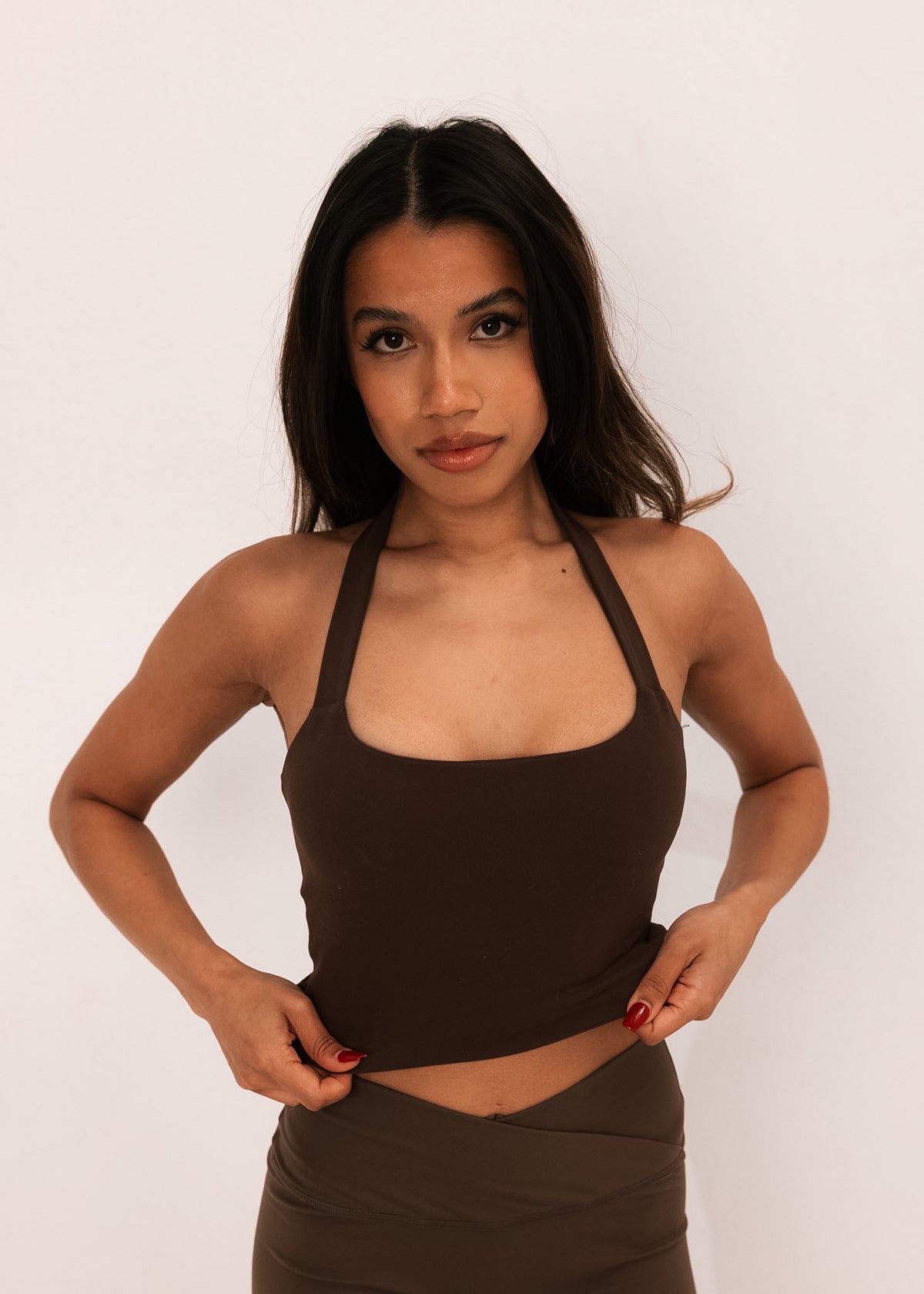 Zenna Active Horizon Tank halter top with built-in shelf bra – view 1
